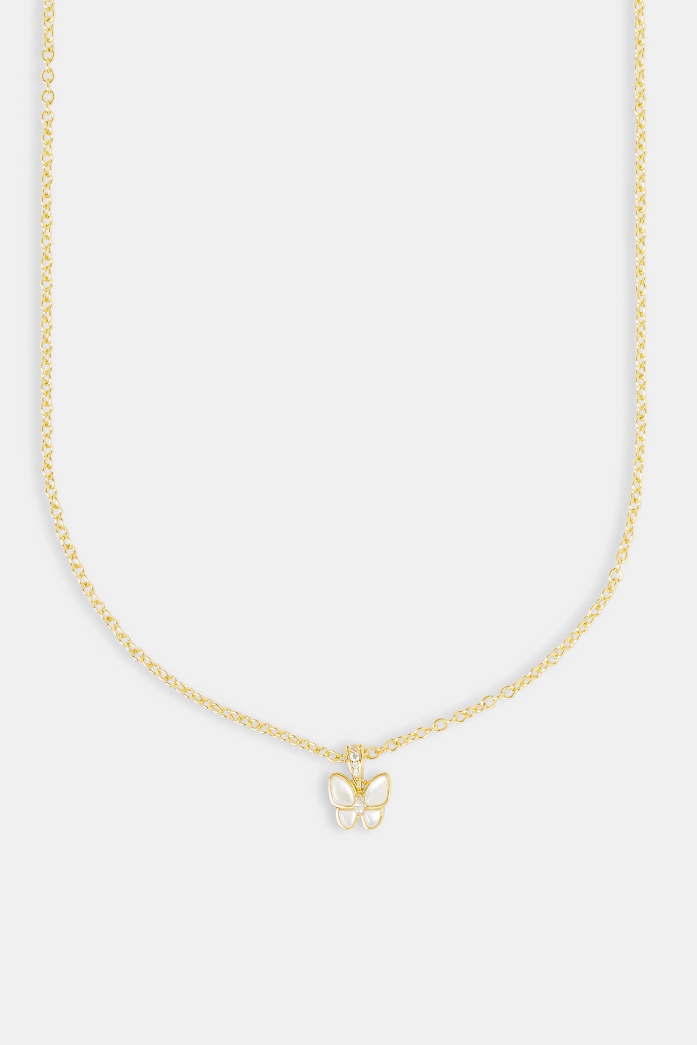 Mother of Pearl Butterfly Necklace - 10mm